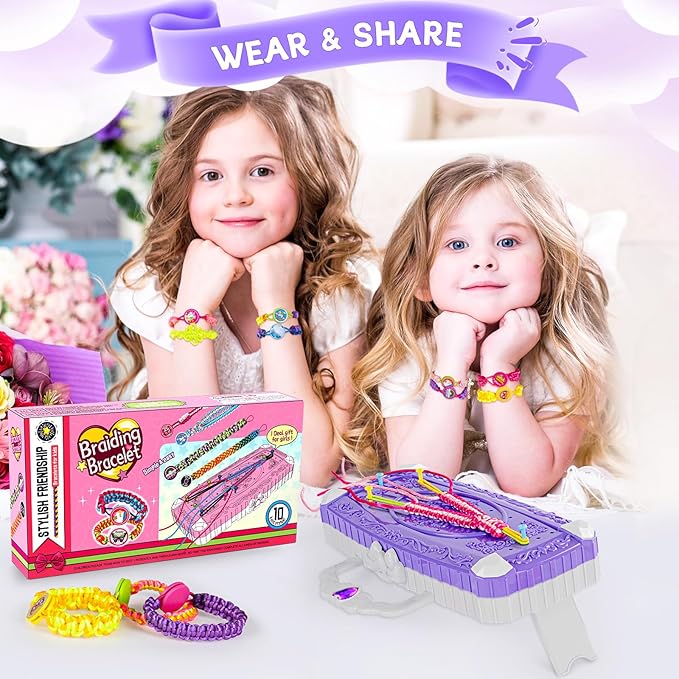 TQRAZ Bracelet Making Kit,Friendship Bracelet Kit,Arts and Crafts for Kids Age 8-12,Bracelet Making Kit for Girls 8-12,Birthday Gifts Ideas for Girls 8 9 10 11 12 Years Old