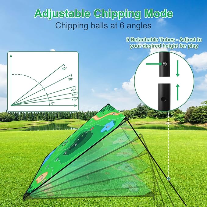 Golf Chipping Game Set, 71"x71" Portable Sticky Golf Game for Chipping Practice with Sticky Balls & Storage Bag for Indoor Outdoor (Double-Sided)