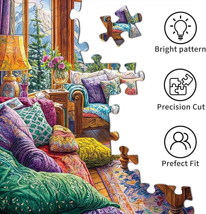 Warm Home Puzzles for Adults 1000 Pieces, Jigsaw Puzzles for Adults 1000 Piece, Challenging Game Toys, Impossible Puzzle, Family Decoration Puzzle