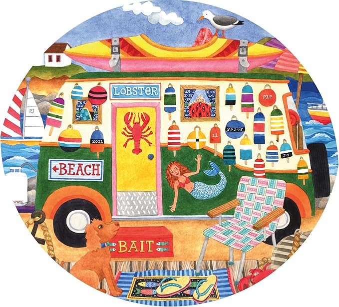 Ceaco - 5 in 1 Multipack - Happy Camper - (2) 300 Piece, (2) 500 Piece, (1) 750 Piece Jigsaw Puzzles