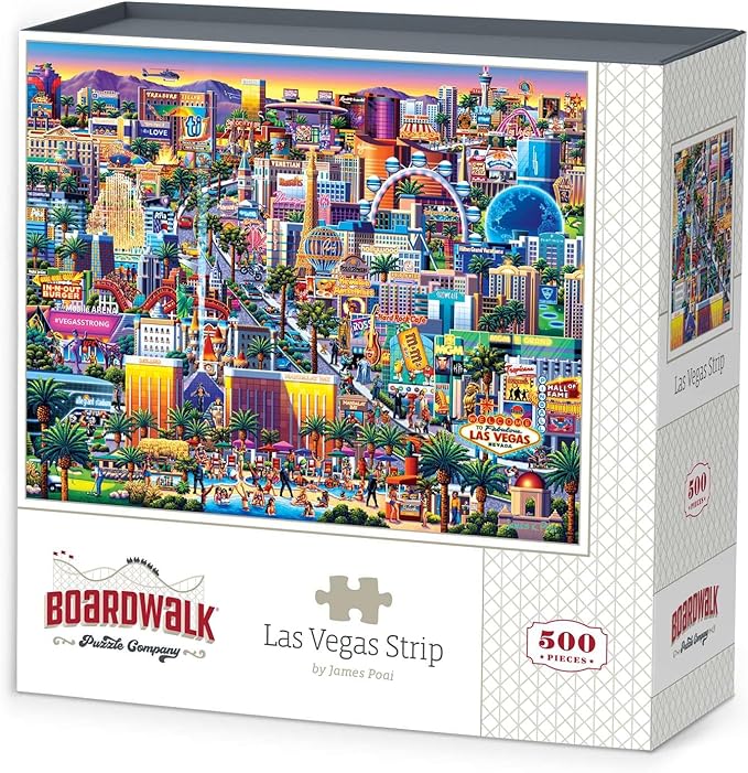 Las Vegas Strip by Boardwalk - 500 Piece Jigsaw Puzzle for Adults, Made in USA