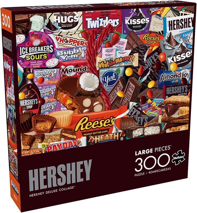 Buffalo Games - Hershey - Hershey Deluxe Collage - Large Piece Jigsaw Puzzle for Adults - Challenging Puzzle Perfect for Game Nights - Finished Size is 21.25 x 15.00