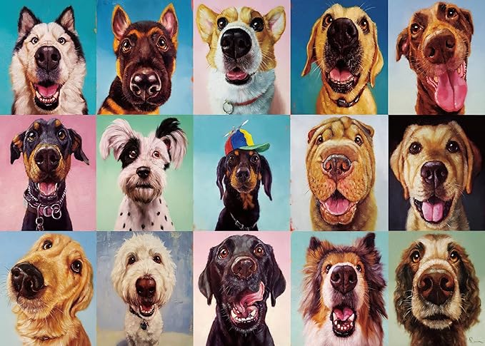 WESEN 1000 Piece Jigsaw Puzzle for Adult & Kid - Festive Holiday Animal Dogs Jigsaw Puzzle Adult for Stress Relief & Fun, Premium Artwork for Relaxation & Decor Challenging Adult Puzzle Game Toy Gift