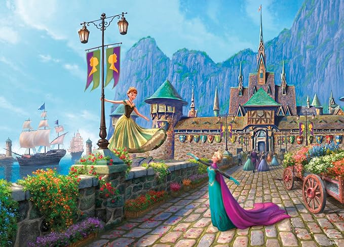 Ceaco Frozen Celebration in ARENDALLE 1000 PC Puzzle - Colorful Puzzle for Adults – Precision-Cut Pieces, Beautiful Artwork, and Hours of Relaxing Fun