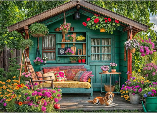 1000 Piece Puzzle for Adults, Flower House Jigsaw Puzzle, Family Puzzles Game, Interlock Perfectly No Dust, Home Decoration Puzzle, Gifts for Easter Parents Father's Day