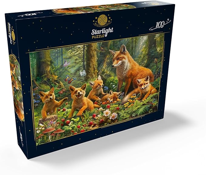 MyPuzzle Fox Family - Premium 100 Piece Jigsaw Puzzle for Adults