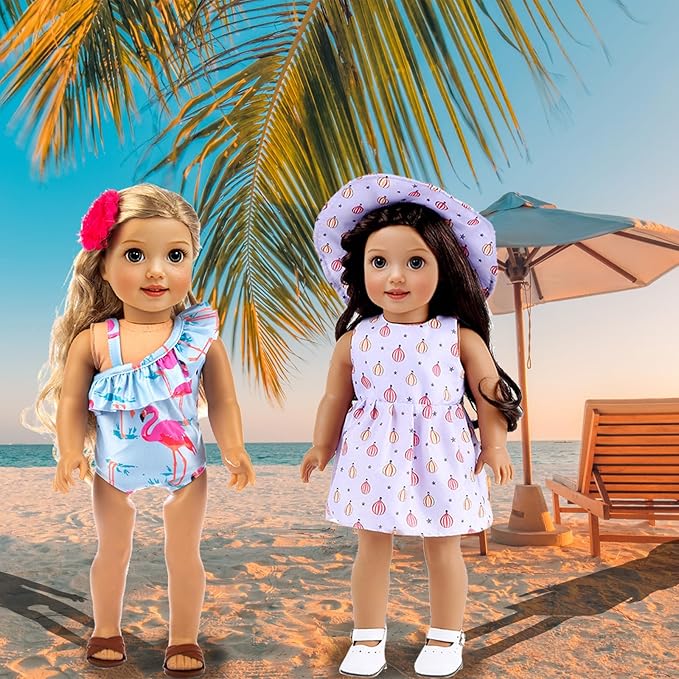 ebuddy 10 Set 18 Inch Doll Clothes - Fashion Outfit Fit for 18 inch Girl Doll (Only Clothesl)