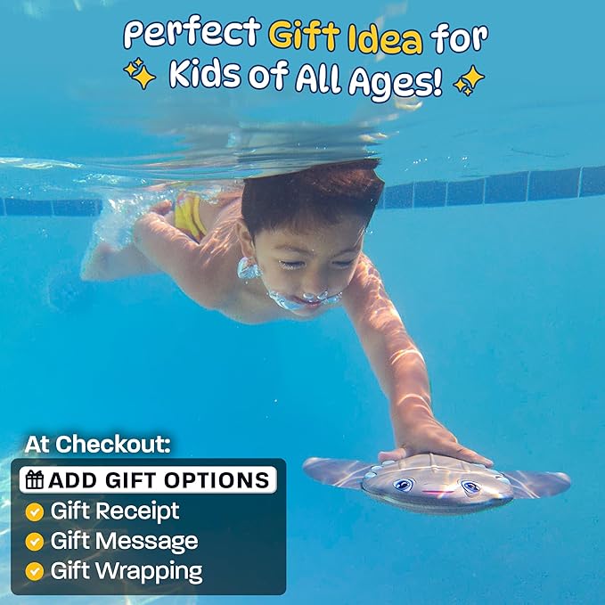 Swimming Pool Toys for Kids: Stingray Pool Torpedo Swim Toy - Self Propelled Water Toy Glides Underwater - Best Water Games & Outdoor Gifts for Boys & Girls - Diving Toys For Kids Ages 5 6 7 8 9 10 +