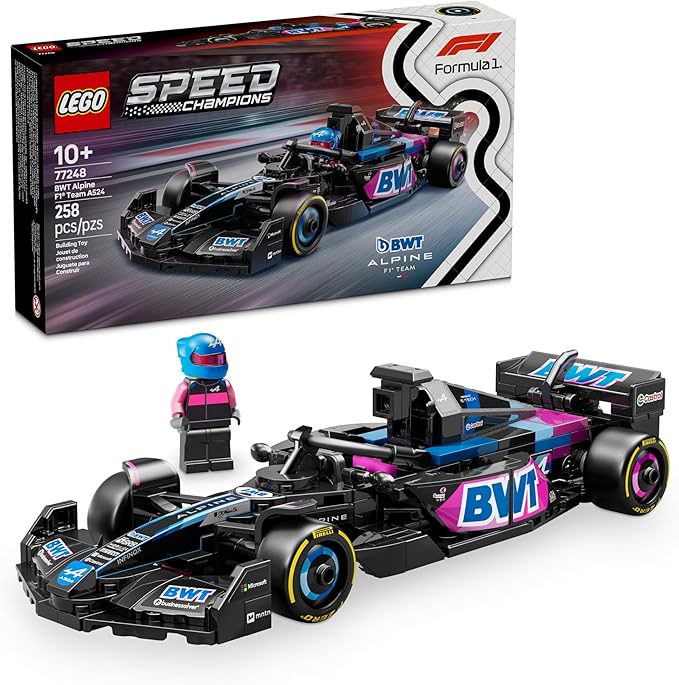 LEGO Speed Champions BWT Alpine F1 Team A524 Race Car Toy - Building Set for Kids, Boys & Girls, Ages 10+ - Toy Car for F1 Fans - Gift Idea for Birthday - 77248