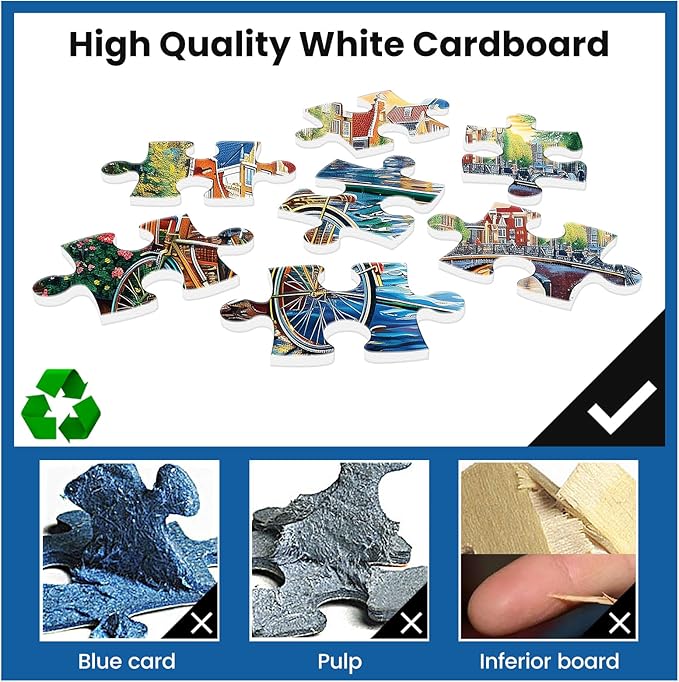 Jigsaw Puzzles 300 Pieces for Adults Bike Puzzles for Kids Ages 8-10 10-12 Puzzle Games 300 Piece Puzzle Recycled Cardboard Puzzles Educational Toys Gift Family