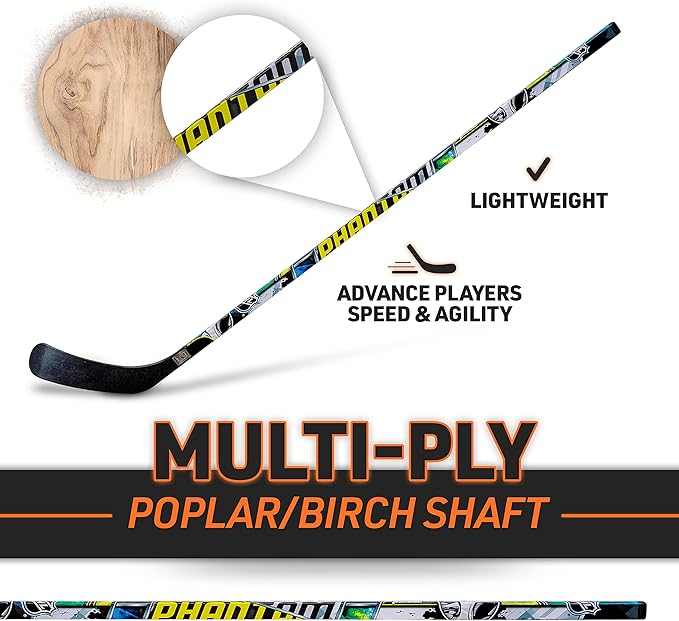 Franklin Sports NHL Kids Street Hockey Sticks - Youth, Junior + Senior Sticks - Right + Left Handed - 40", 48" + 56"