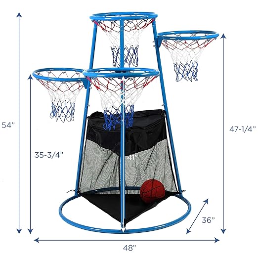 Children’s Factory Kids Toys 4-Hoop Basketball Set - Toddler Basketball Hoop Indoor/Outdoor Play- for Pre-School Classroom or Playroom