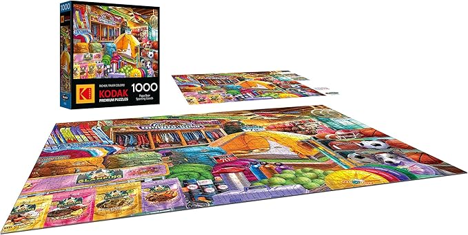 RoseArt Kodak Premium 1000 Piece Jigsaw Puzzle for Adults – Papa Bear Sporting Goods – Colorful Outdoor Camping & Sports Store Scene – Rich, Vivid Colors – 26.625 x 19.25 Inches
