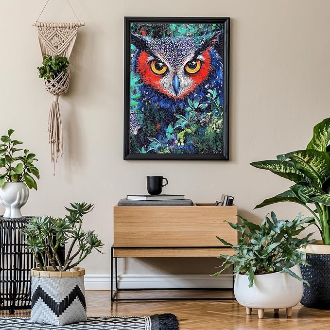 Jigsaw Puzzles for Adults 1000 Pieces, Animal Owl Birds Difficult Challenging Unique Puzzle for Game Night Family Home Decor, 20x27 Inches, Owl
