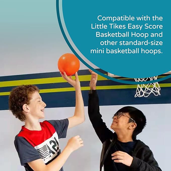Kids Replacement Basketball | Compatible with Little Tikes Easy Score | Fits Standard Mini Basketball Hoop | Indoor & Outdoor | 6” Diameter | Perfect for Toddlers & Little Kids (2 Ball Pack)