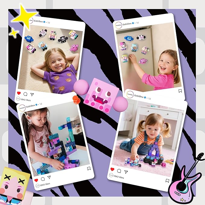 GobiDex 108PCS Magnetic Building Blocks & Figures Playset - STEM Princess Sensory Toys to Build a MagWonder World, Pretend Play Birthday Gift for Girls Ages 3+ (0.8 in)