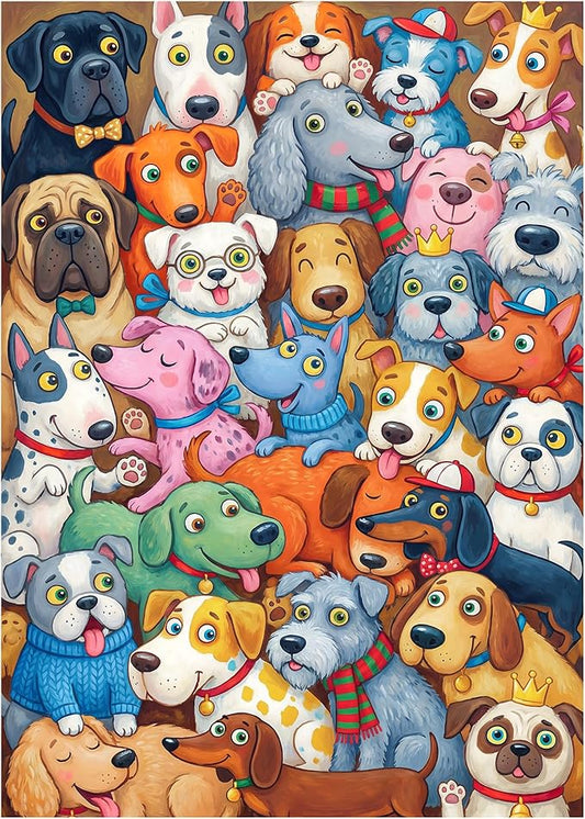 1000 piece Puzzle for Adults, Challenging Funny Doggy Delight Jigsaw Puzzles, Premium Matte Finish, 27.56 x 19.68 Inches, Perfect for Game Nights