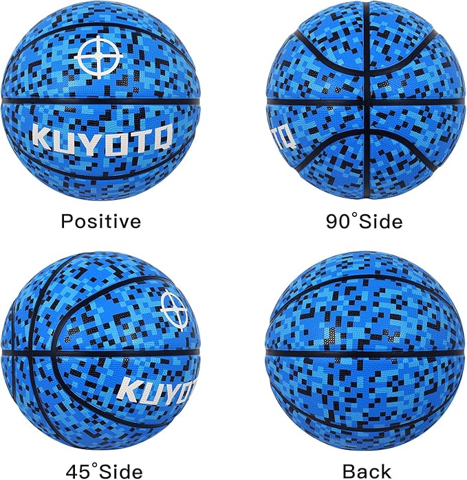KUYOTQ Kids Youth Adult Size 3/4/5/6/7 (22/25.5/27.5/28.5/29.5") Basketball Premium Rubber or Faux Leather Basketball Indoor Outdoor Basketball for Boys Girls Womens Mens Basketball Gifts (Deflated)