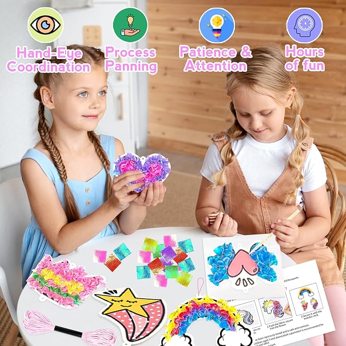 Poke-in Craft and Art Kit- Magical Dream Decor,Arts and Crafts,DIY Craft Kits,Mess-Free Fun for Kids,Art Activity Birthday Christmas Gift Ideas for Children,Toys for Girls and Boys Ages 4-10+