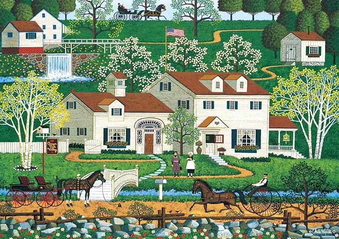 Buffalo Games – Gingernut Valley - Charles Wysocki - 300 Oversized Piece Jigsaw Puzzle  Large, Oversized Shapes - Great for Adults, Seniors, Family, Kids, Easy to Grip