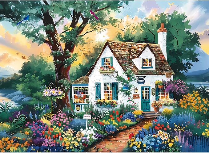 500 Pieces Jigsaw Puzzles for Adults–Beautiful Garden Patio Puzzle for Adult Elderly–Recycled Paper Puzzle 500 Pieces–Glossy, Sturdy Pieces Challenging Family Game Great Gift Idea (20.5x15in)