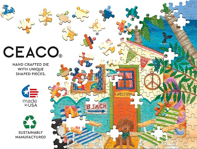 Ceaco - 5 in 1 Multipack - Happy Camper - (2) 300 Piece, (2) 500 Piece, (1) 750 Piece Jigsaw Puzzles