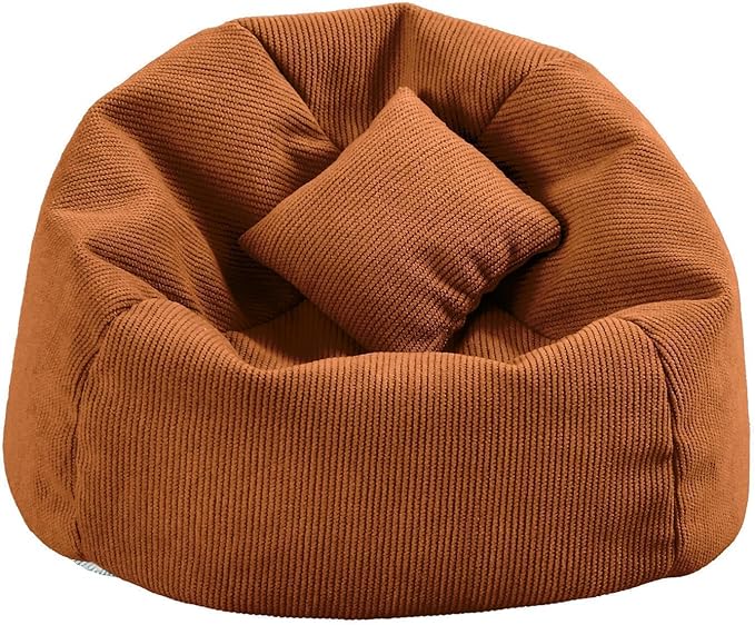 Doll Car Seat Compatible with Labubu, Handmade Bean Bag Chair for 5.9-6.7 inch Doll, Anti-Slip Bottom, Cute Doll Accessories for Display, Fans&Collectors Gifts, Durable Corduroy Fabric (Coffee)
