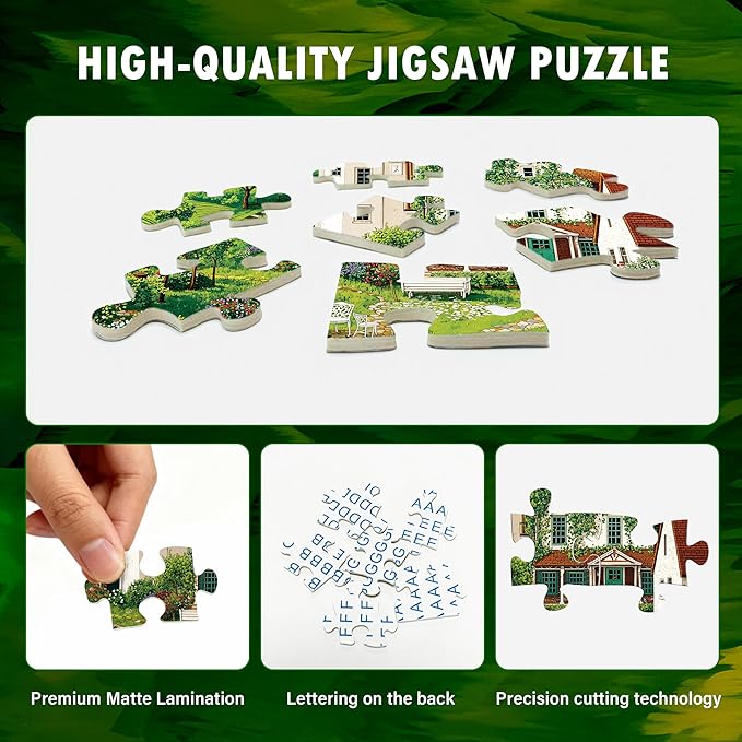 Puzzles for Adults 1000 Pieces - Spring Farm Landscape, Country Life Natures Adults Puzzles with Tree Bird, Letter on Back No Dust, Matte Finish Jigsaw Puzzles Home Decor, 27.5" x 19.7" Gifts Games