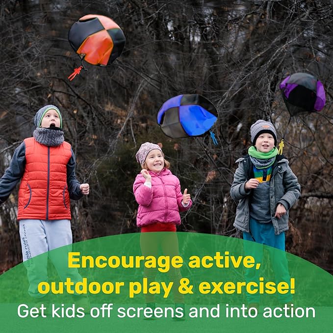 nutty toys Parachute Toys for Kids - Tangle Free Outdoor Flying Parachute Men, Top Indoor & Outside for 3 4 5 6 7 8 9 10 11 12 Year Old, Best Easter Basket Stuffers Idea 2026, Unique Boy & Girl Gifts