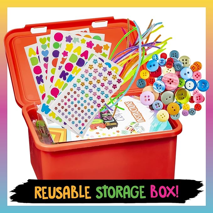 Original Stationery Kids Jumbo Slime & Craft Kits - Large Multicolor, 1000+ Pieces - Slime Kit w/Activator & Arts & Crafts Supplies