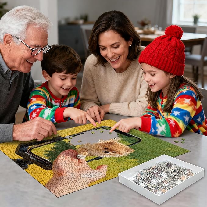 1000 piece Puzzle for Adults with Letters on Back Cute Puppy Jigsaw Puzzle Impossible Puzzles Family Decoration Puzzle Challenging Puzzles (27.56x19.7 Inch)
