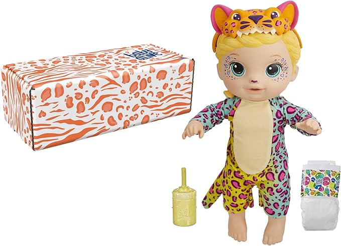 Baby Alive Rainbow Wildcats Doll, Leopard, Accessories, Drinks, Wets, Leopard Toy for Kids Ages 3 Years and Up, Blonde Hair