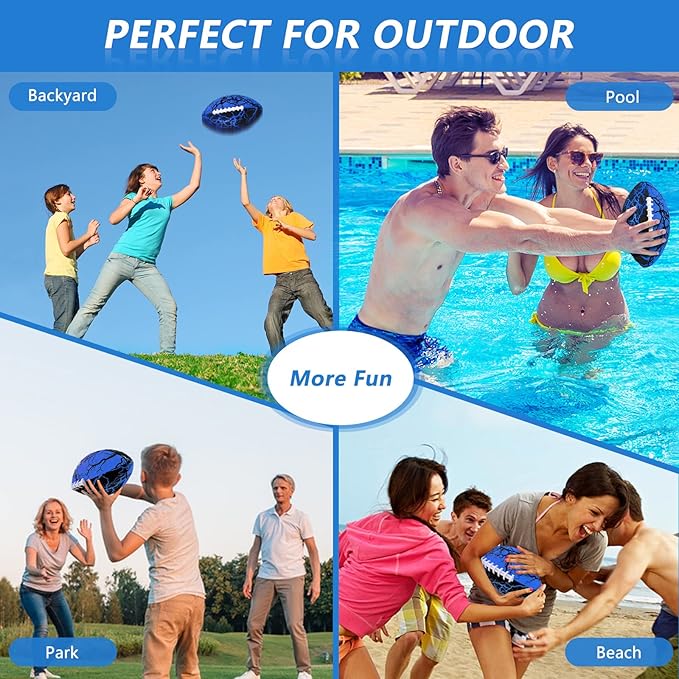 Jasonwell Waterproof Football Pool Toys - Strong Grip Soft Football for All-Weather Play Pool Games Beach Toys Water Footballs Outdoor Sports Toy Christmas Birthday Gifts for Kids Boys Teens Adults