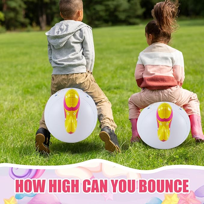 Hiboom 2 Pcs Giant Inflatable Hopping Toys 51 Inch Bouncer Animal Toys Ride on Animal Bouncy on Hopping for Birthday Party Gifts Supplies (Unicorn)