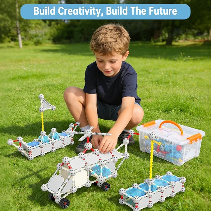160 Pcs STEM Building Toys for Kids,Creative Educational Building Blocks Sets,Engineering Building Kits for 3-5 4-8 5-7 8-12 Year Old Boys & Girls,Learning Toys & Birthday Gift for Toddlers