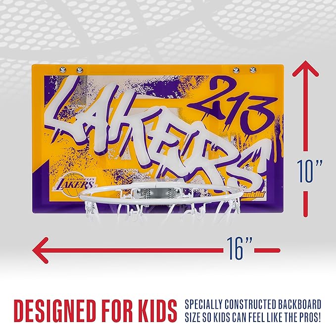 Franklin Sports NBA Team Over the Door Basketball Hoops - Kids Indoor Mini Basketball Hoop + Ball Set - NBA Fan Mini Hoops