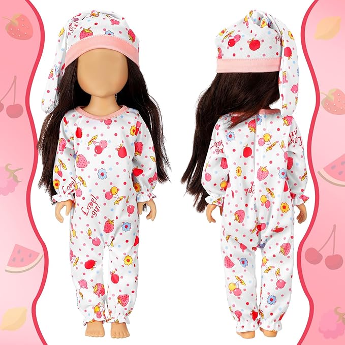 Fourluoo 6 Sets Baby Dolls Clothes 18 Inch Reborn Baby Doll Outfit Accessories Jumpsuits with Hats for Party Game Gifts(Simple Style)