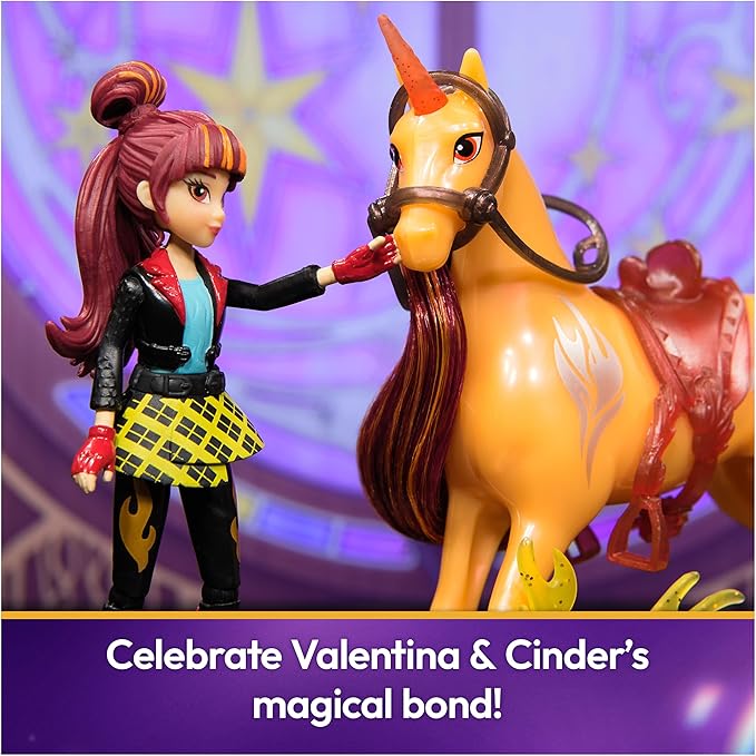 Unicorn Academy, Valentina & Cinder Power of Friendship Set, Translucent Saddle & 2 Power Accessories, Dolls & Unicorn Toys for Girls Ages 4 and up