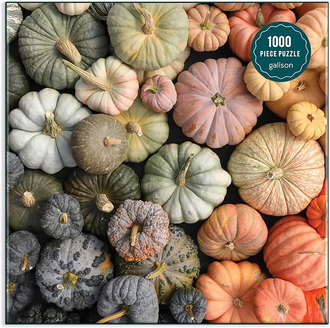 Galison Heirloom Pumpkins Puzzle, 1000 Pieces, 27” x 20” – Difficult Jigsaw Puzzle Featuring Stunning and Colorful Artwork – Thick, Sturdy Pieces, Challenging Family Activity