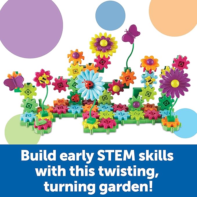 Learning Resources Gears Build & Bloom Building Set - Flower Building Set, Toddler Flower Toy, STEM Activities for Kids Ages 3-5, Garden Toys for Kids, Spring Kids Toys, Gifts for Girls 3-5