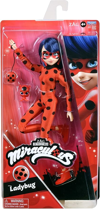 Miraculous Ladybug and Cat Noir Toys Ladybug Fashion Doll | Articulated 26cm Ladybug Doll with Accessories and Miraculous Kwami | Marinette Superhero Ladybug Figurine | Bandai Miraculous Dolls Range