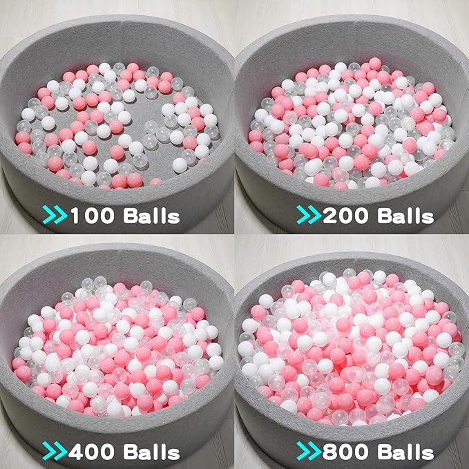 STARBOLO Ball Pit Balls for Toddlers Pack of 100 200 500 - BPA&Phthalate Free Non-Toxic Crush Proof Soft Plastic Balls for 1-5Years Old Toddlers Girl Kids Birthday Pool Playpen Tent Party