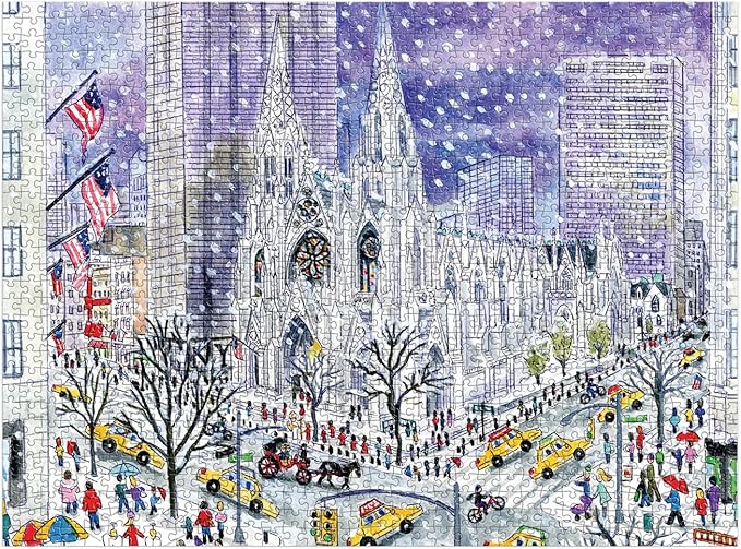 Galison Michael Storrings St. Patrick’s Cathedral Puzzle, 1000 Pieces, 27” x 20” – Difficult Jigsaw Puzzle with Stunning Artwork – Thick, Sturdy Pieces, Challenging Family Activity