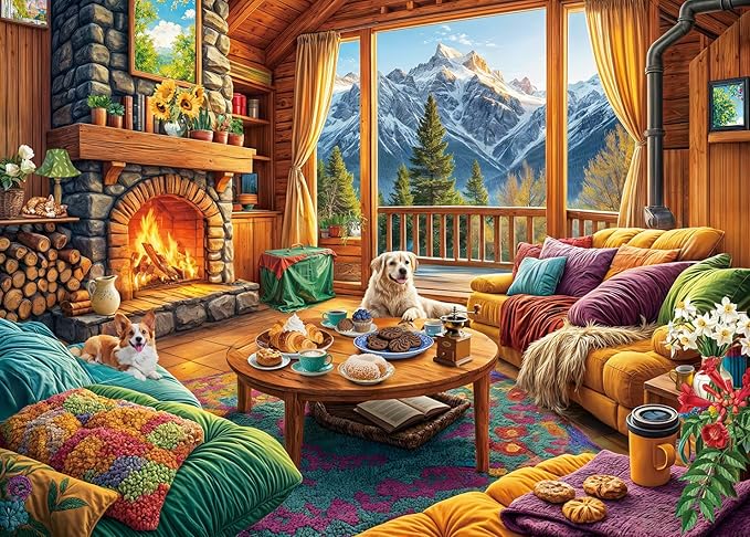 Jigsaw Puzzles for Adults 1000 Piece Puzzle for Adults 1000 Pieces Puzzle 1000 Pieces-Alpine Cozy Wooden House