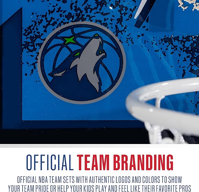 Franklin Sports NBA Team Over the Door Basketball Hoops - Kids Indoor Mini Basketball Hoop + Ball Set - NBA Fan Mini Hoops