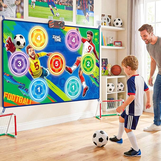 2026 Upgraded Electronic Scoring Soccer Game Set for Kids, Soccer Toss Target Game Indoor Outdoor with Real-Time Scoring & 3 Modes, Soccer Bot Birthday Toy Gifts for Boys Girls Ages 3-5 6-8 8-12 Years