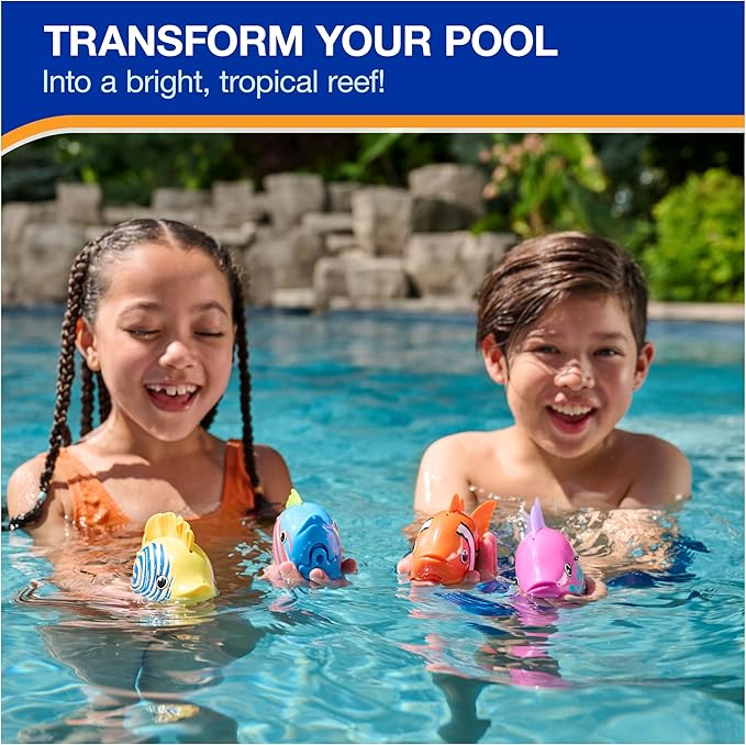 SwimWays Rainbow Reef Fish Toy, Kids Swimming Accessories & Water Toys, Learn to Swim Pool Toys for Kids Ages 5 & Up, Batteries Included, Swim Shady