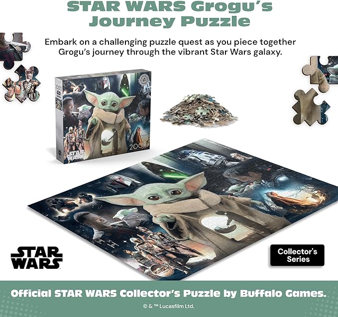 Grogu’s Journey Star Wars™ 2000 Piece Puzzle – Buffalo Games Silver Select Premium Jigsaw Puzzle for Adults with Foil Accents, Reference Poster & Giftable Box