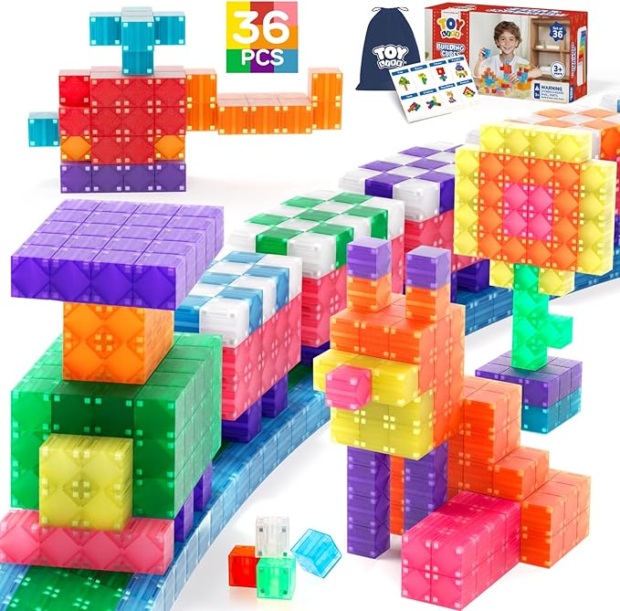 TOY Life 36PCS Magnetic Blocks for Kids Ages 4-8, Magnetic Building Blocks for Toddlers 3-5, Magnet Toys for Toddler, Kids Building Blocks, Toddler Building Toys