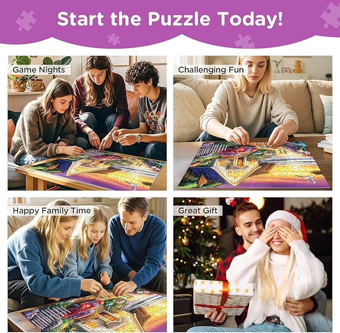 300 Piece Puzzles for Adults,Sea Puzzle 300 Pieces,Ocean House Jigsaw Puzzles for Kids Adult Senior Premium Cardboard Puzzle for Relaxation Tabletop Jigsaw Puzzle Family Activity Game